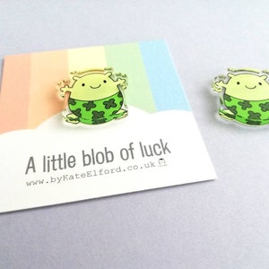 A little blob of luck magnet, mini cute lucky clover pants tiny fridge magnet, postable good luck, happiness, supportive, recycled acrylic image 7