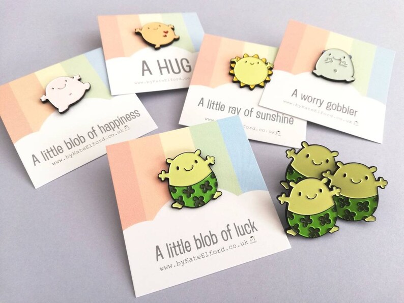 A little blob of luck magnet, mini cute lucky clover pants tiny fridge magnet, postable good luck, happiness, supportive, recycled acrylic image 10