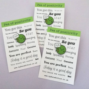 Ha pea, a happy pea of positivity enamel pin, a cute positive enamel brooch, supportive, funny friend gift image 9