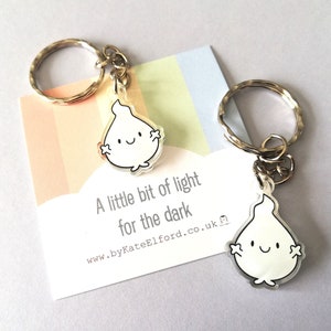 A little bit of light for the dark keyring, cute happy blob, positive key fob, friendship, anxiety, support, care, recycled acrylic