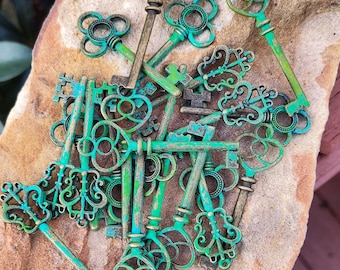 Vintage Brass Keys with Patina