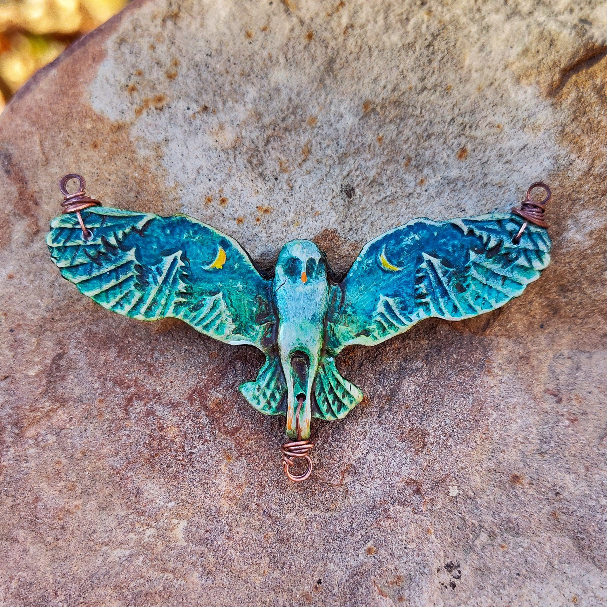 Made-to-order Barn Owl Clay Pendant