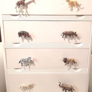 Safari animal handles set of 8 with white tiger