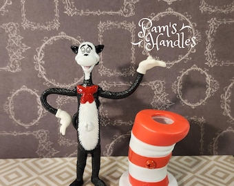 Chat avec chapeau et chapeau 2 boutons