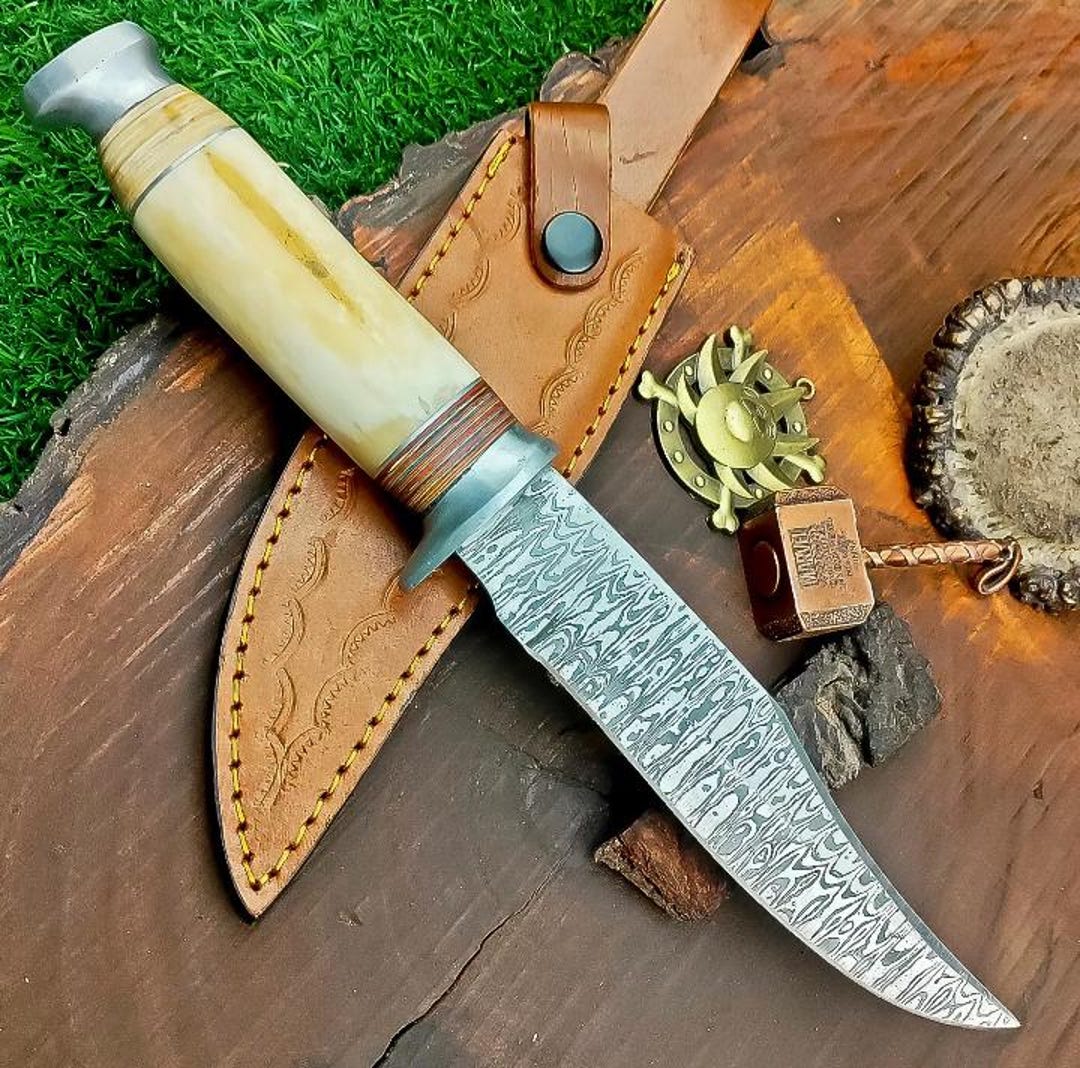 J2 Steel Knife for Hunting or Camping With Leather Sheath - Etsy