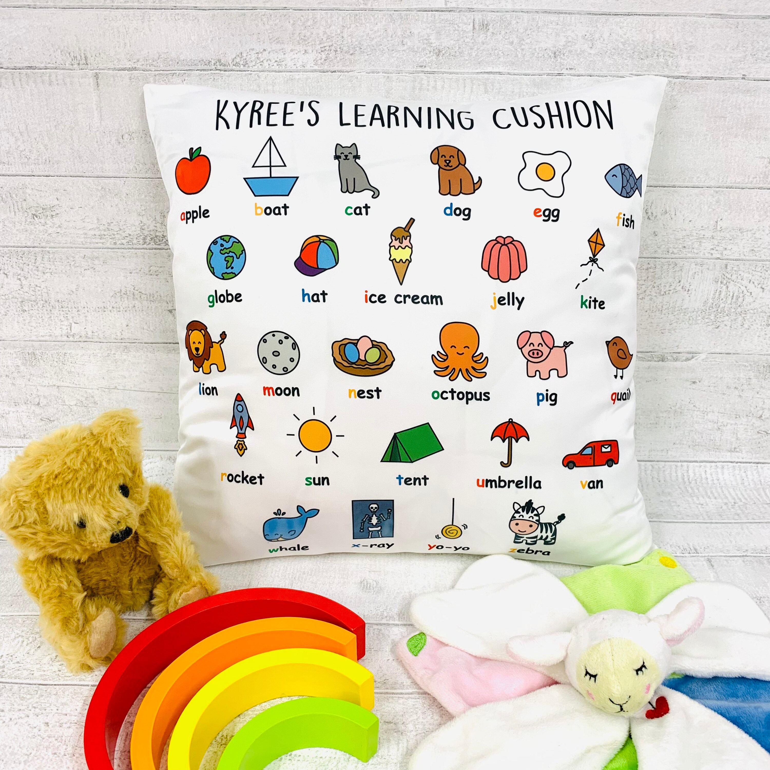 Learning cushion personalised cushion alphabet numbers Etsy
