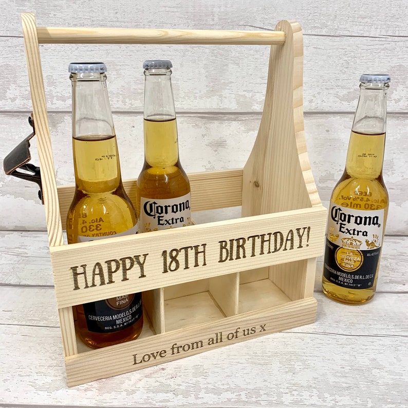 Beer Carrier Beer Crate Cider Carrier Wooden Engraved Etsy UK