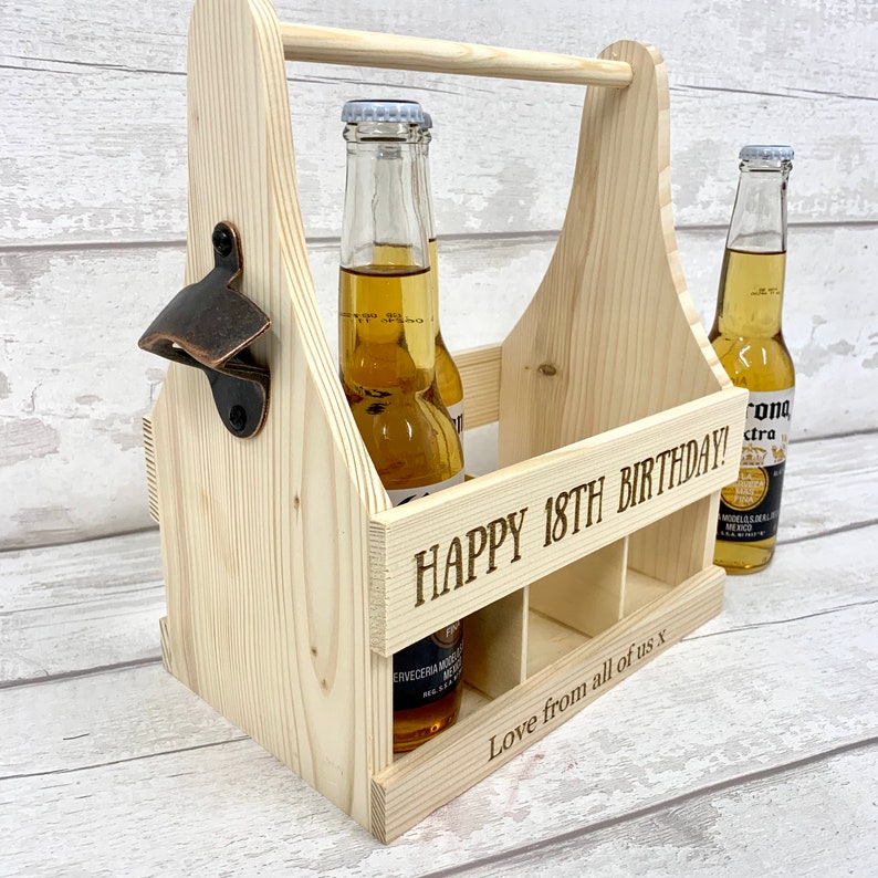 Beer Carrier Beer Crate Cider Carrier Wooden Engraved Etsy UK