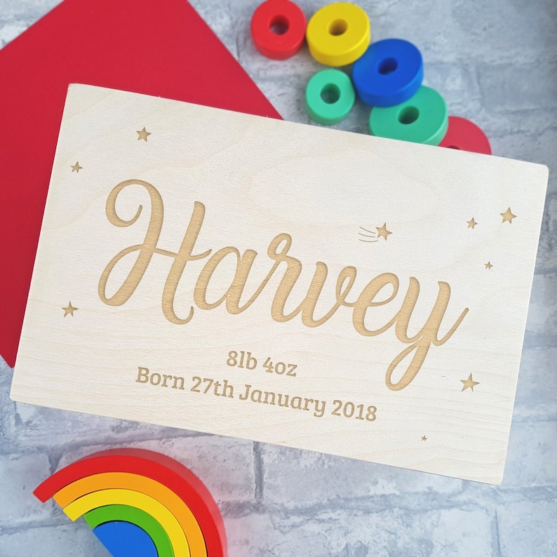 Memory Box New Born Personalised Engraved Poem New Baby Etsy UK