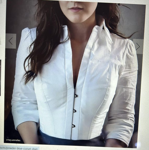 Full Steel Boned White Corset Shirt