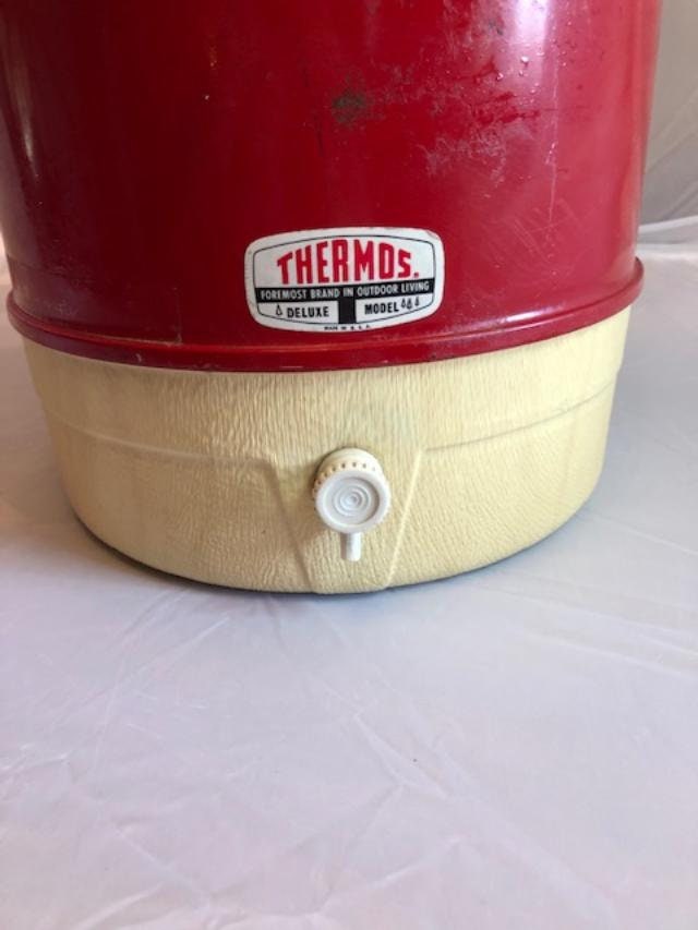 Vintage Thermos brand thermos jug Iconic Thermos red and white vintage
