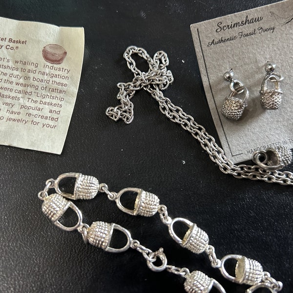 NANTUCKET BASKET jewelry set silver