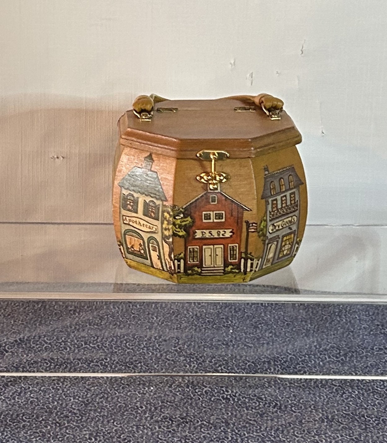 Trong Original Handmade Octagon Arbor Wood Box Bag Women's Clutch