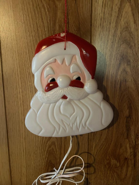 Vintage Noma Christmas Window Lite 2 sided NOMA 1990 Santa Face electric working condition excellent condition