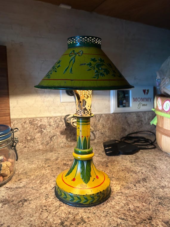 Antique French Tole Night Light 1900 circa
