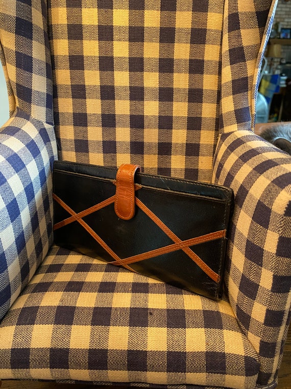 Vintage Bond Street wallet black and brown leather looks unused