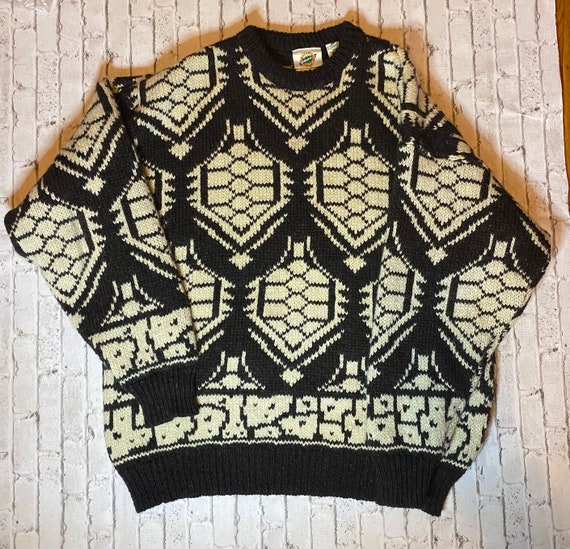 Vintage Unisex wool apres ski sweater ski sweater icelandic sweater