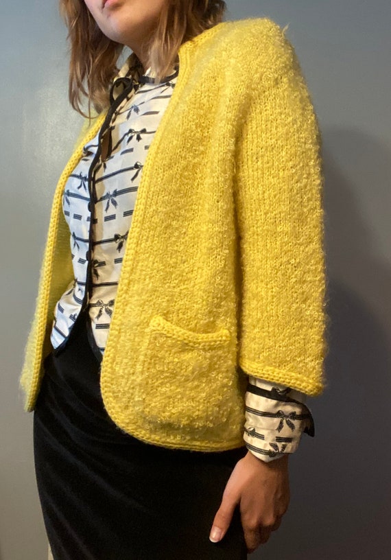 Vintage Lee Herman California sunflower yellow mohair boucle