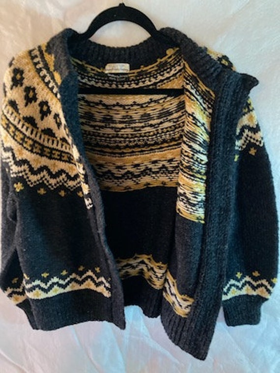 Vintage handmade Norwegian cardigan sweater Marsh… - image 2