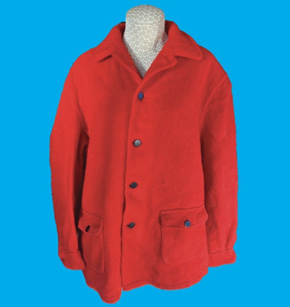 Original Hudson Bay Red wool coat unisex see measu