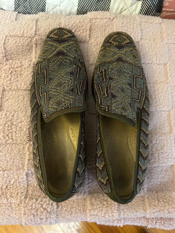 Mens snazzy loafers Donald Pilner made in Italy size 7 M beaded loafers