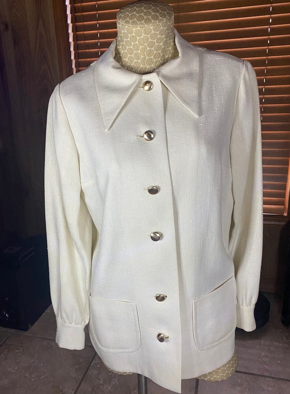Vintage Women's Cream Linen 2 Piece Suit size 10 … - image 4