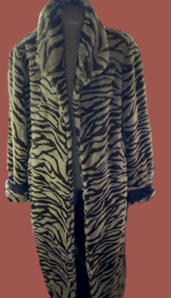 Vintage Lew Magram faux zebra striped maxi length… - image 1