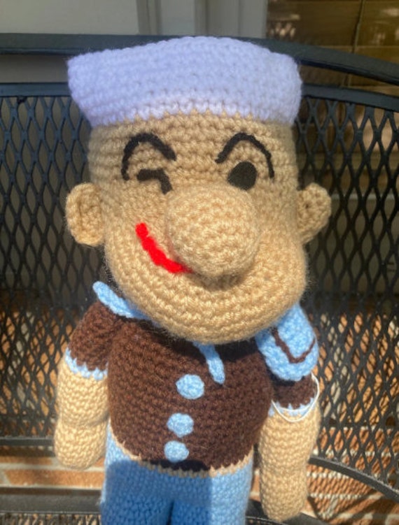 Handmade Popeye the Sailor man crochet doll darling