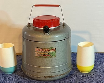 Vintage Woodland Jug Large Thermos  retro home decor photo shoot