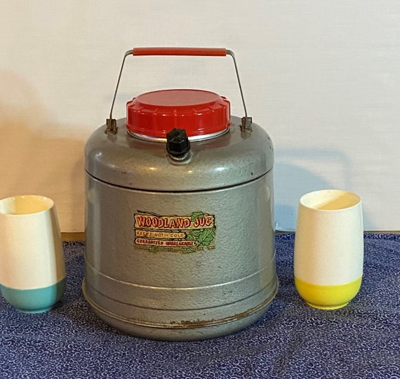 Vintage Woodland Jug Large Thermos  retro home decor photo shoot