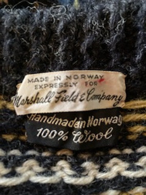 Vintage handmade Norwegian cardigan sweater Marsh… - image 5