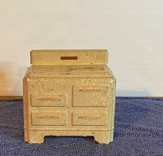 Vintage childrens stove metal  home decor kitchen decor photo shoot prop