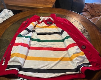 Woman's Pendleton red jacket with striped lining size medium