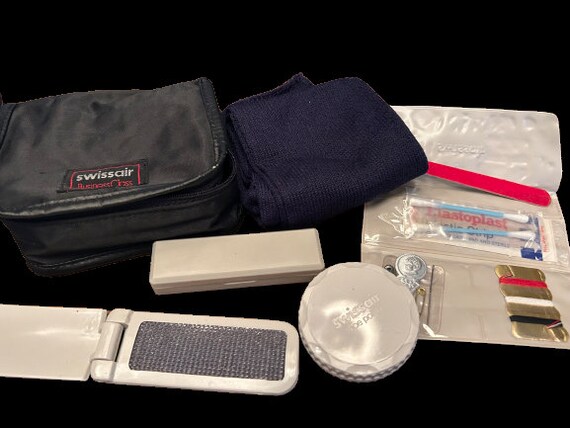Vintage Swiss Air Business Class toiletry kit overnight kit