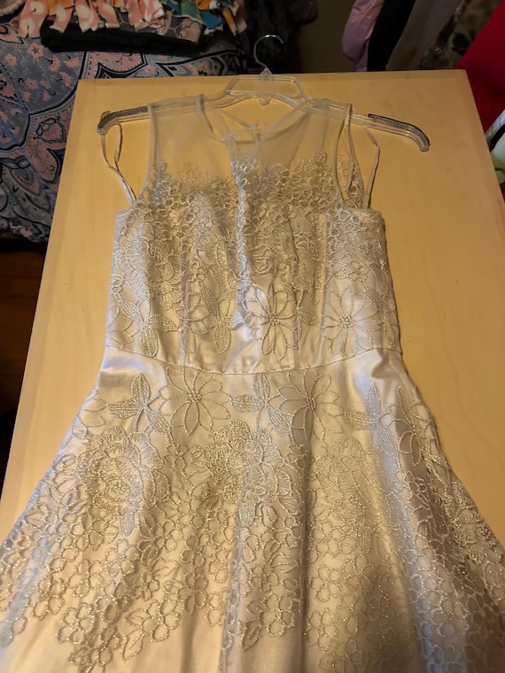 Long champagne color dress by Tahari for Arthur Levine size 6