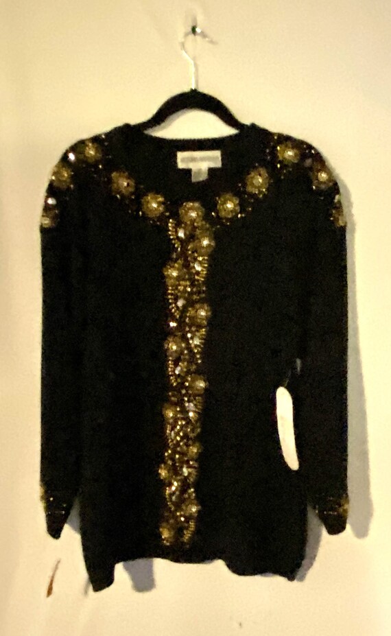 Vintage Victoria Harbour black sequined and beaded