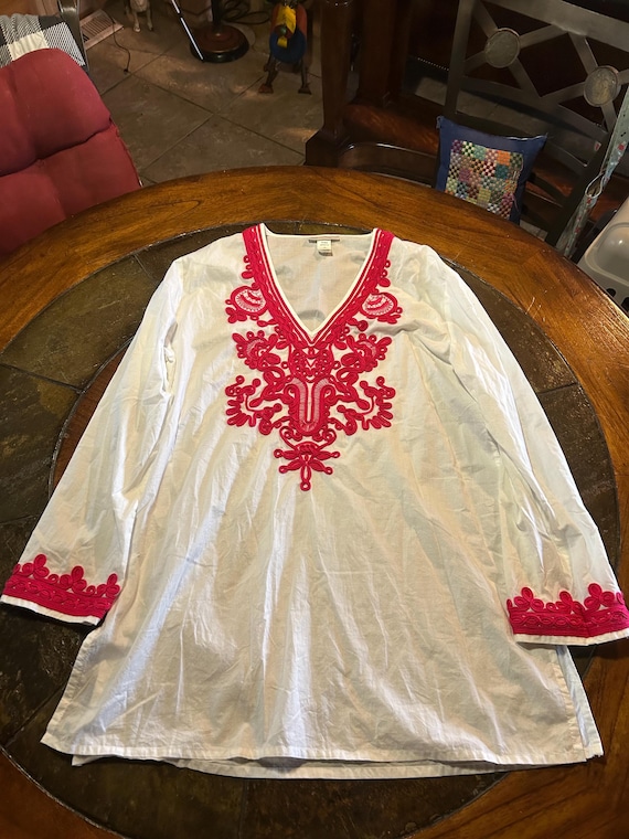 Bohemian Style Embroidered Blouse La Blanca size XL