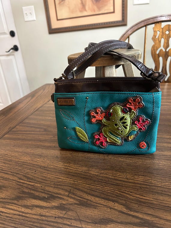 Vintage CHALA frog purse cute turquoise