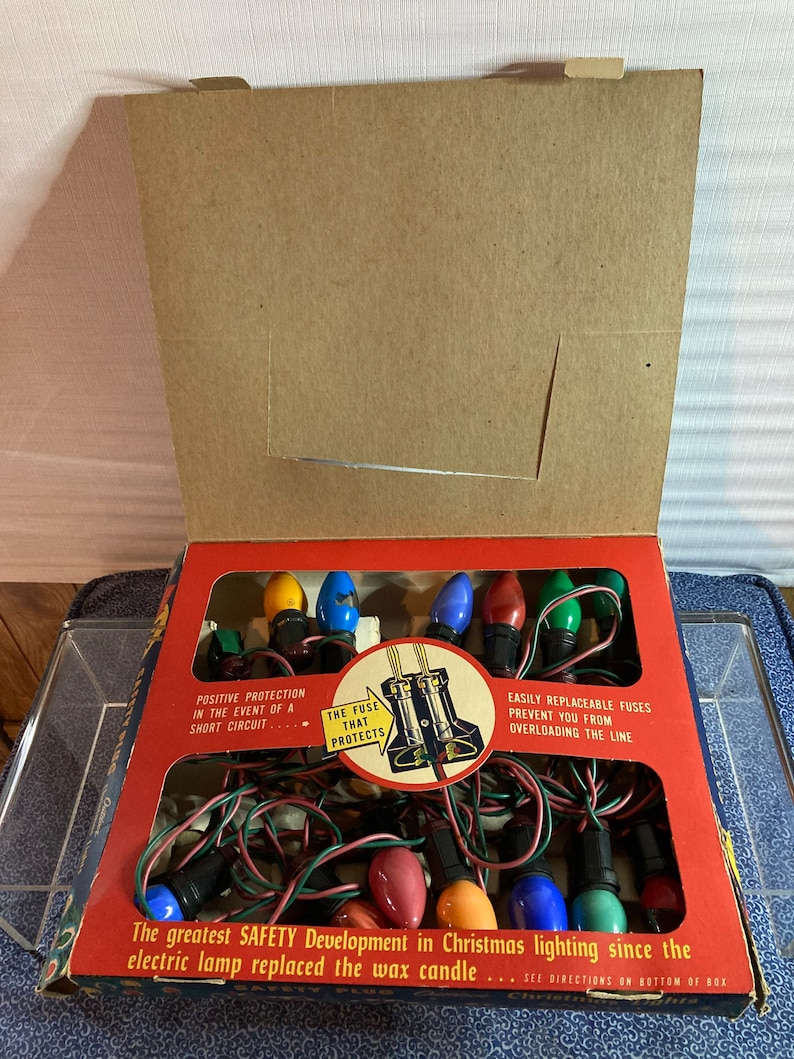 Vintage NOMA Safety Plug Outdoor Christmas Lights in Original Etsy