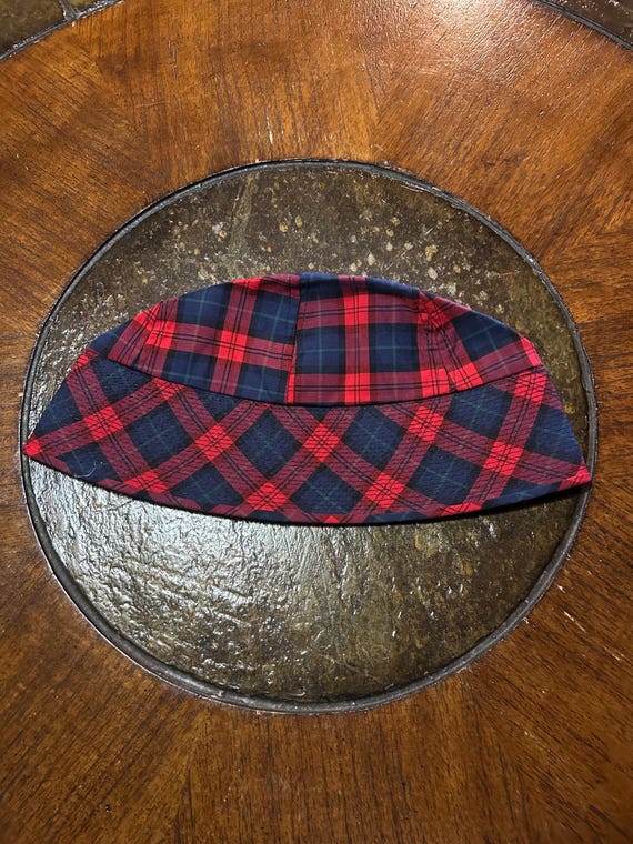Vintage red and blue plaid Jantzen bucket hat