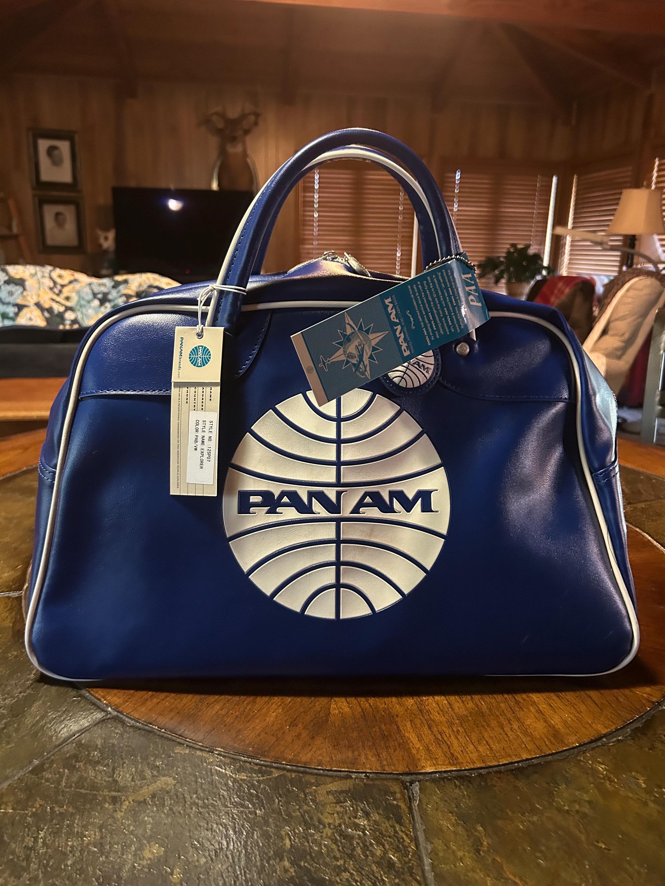 PAN AM Duffel Top Handled Bag Unique Blue With White Color - Etsy