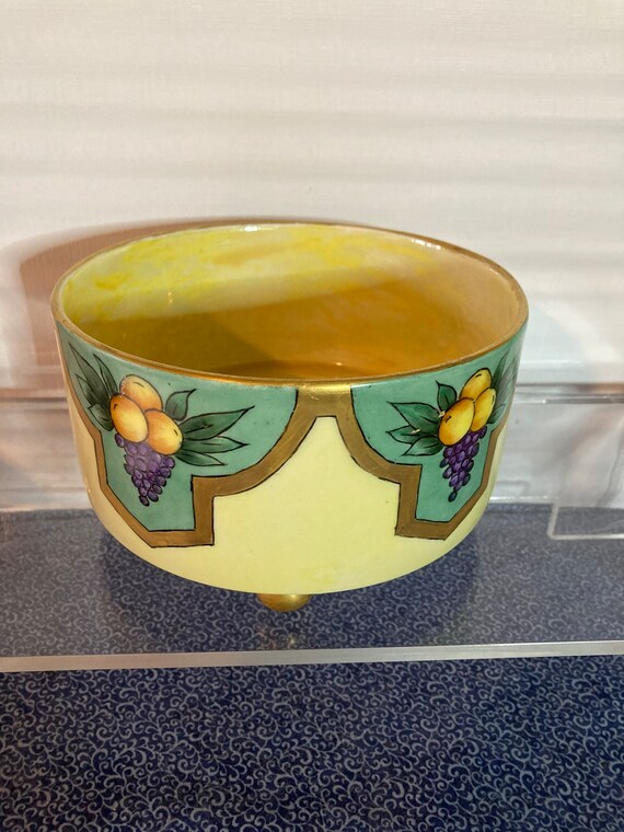 Vintage T & V Limoges France art deco 3 gold footed bowl 1900's