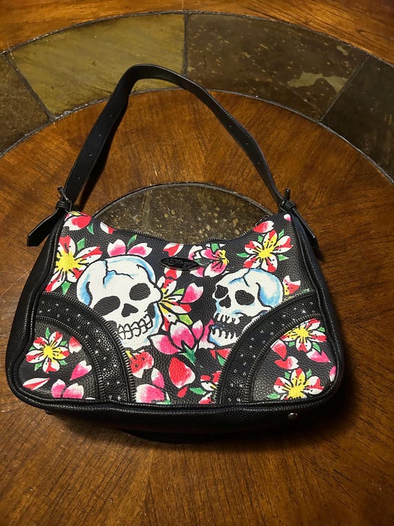Ed Hardy embellished shoulder bag
