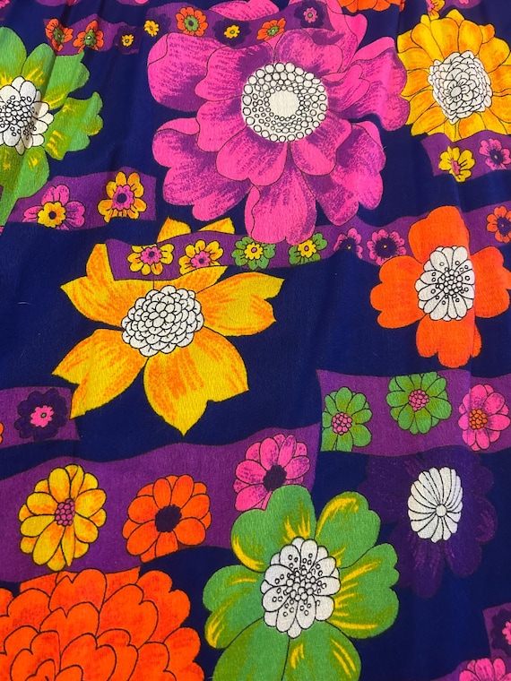 Vintage maxi skirt super cool 1960's bright flowered
