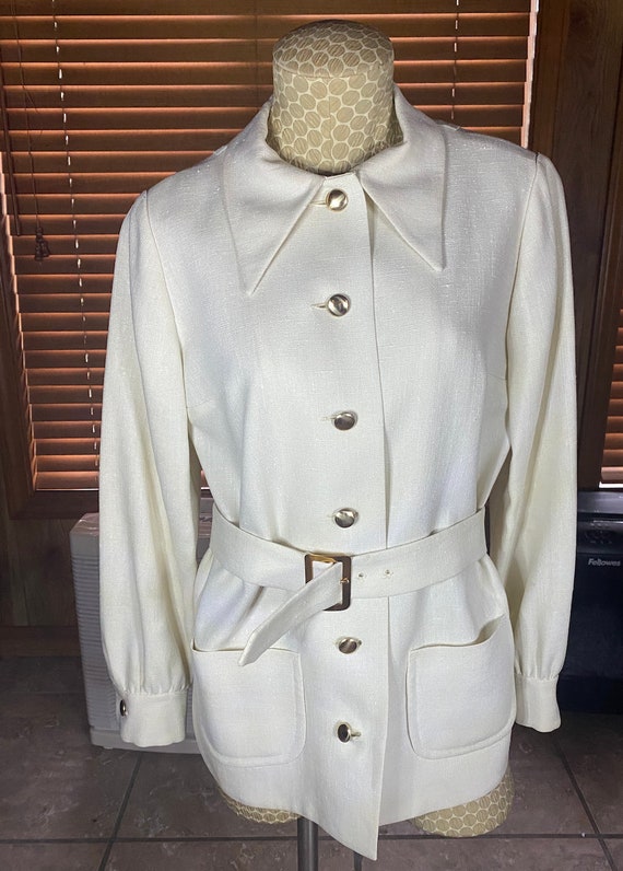 Vintage Women's Cream Linen 2 Piece Suit size 10 … - image 3