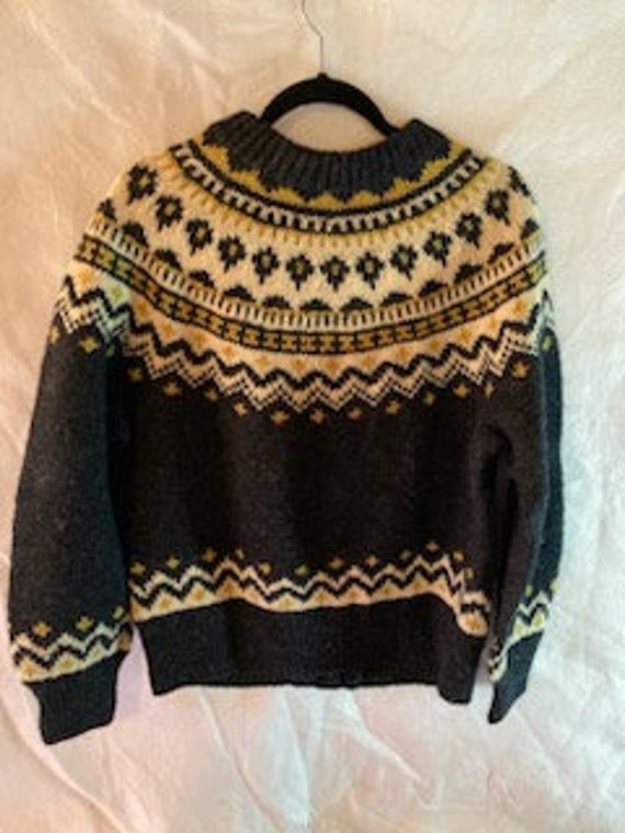 Vintage handmade Norwegian cardigan sweater Marsh… - image 3