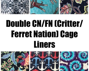 Custom Double Critter/Ferret Nation Cage Liners (w/ cutout) for Guinea Pigs, Rats, Ferrets, Hedgehogs, and Small Animals