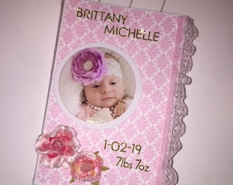 Babygirl Folio, Baby Scrapbook, Babygirl Album, Babygirl Scrapbook, Baby First Album, Baby Keepsake Book, Baby Album, Babygirl Book,