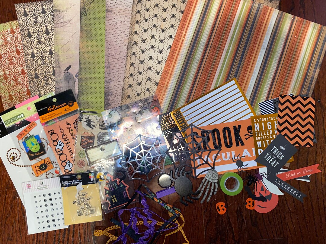 Halloween Scrapbook Kit, Junk Journal Kit, Scrapbook Kit, Halloween Kit