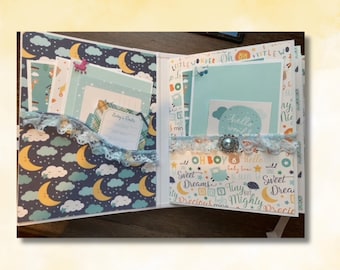 Handmade Baby Boy Photo Album, First Year Keepsake Memory Book
